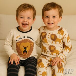 Carter’s 4-Piece Boys Pajama Set“King of Snores”Lion Theme Soft Cotton Sleepwear